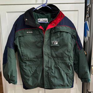 Columbia Tectonite Youth Ski Jacket, 14/16, Like New, Green/Dk Blue, Exc Cond